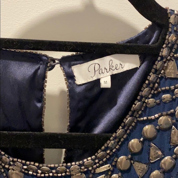 Parker Allegra Beaded Silk Mini Dress - Picture 3 of 4